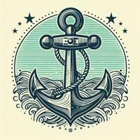 AI generated illustration of anchor in vintage style photo