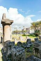 Syracuse, Italy-May 9, 2022-View of the beautiful temple of Apollo,  the oldest in Sicily during a sunny day photo