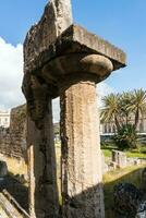 Syracuse, Italy-May 9, 2022-View of the beautiful temple of Apollo,  the oldest in Sicily during a sunny day photo