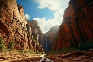 AI generated The surreal landscapes of Zion National Park USA photo