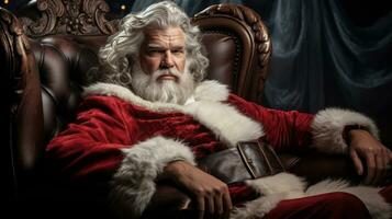 AI generated Studio portrait of Santa Claus photo