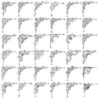 Vector illustration of decorative corner frame set. Hand Draw of Corners Different Shapes Flower Decoration Vector Design Doodle Sketch Style for Wedding and Banner.