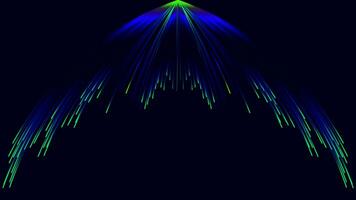 a blue and green light trail on a dark background, abstract background with rainbow neon light effect design, photo