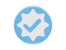 Verified icon 3d rendering illustration element vector