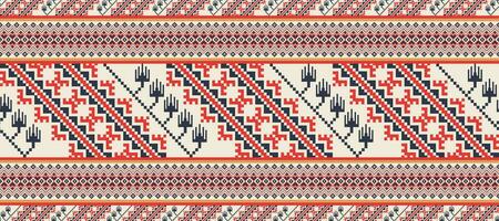 Aztec Kilim geometric embroidery pattern. Aztec geometric shape seamless pattern pixel art style. Ethnic geometric pattern use for fabric, textile, home decoration elements, upholstery, etc. vector
