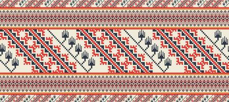 Aztec Kilim geometric embroidery pattern. Aztec geometric shape seamless pattern pixel art style. Ethnic geometric pattern use for fabric, textile, home decoration elements, upholstery, etc. vector