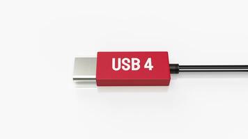 The usb 4 cable for technology concept 3d rendering. photo