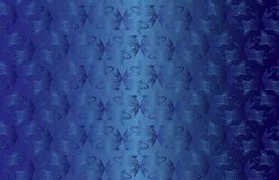 Illustration pattern of koi fish on blue gradient background vector