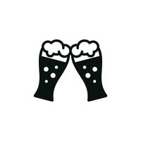 Toasting beer icon isolated on white background. Cheers beer icon vector