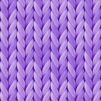 Knitted lilac background with repeating texture of merino wool. Vector seamless pattern with realistic knitwear for wallpaper, winter design, postcard.