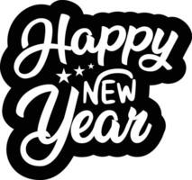 Happy new year hand draw text lettering vector