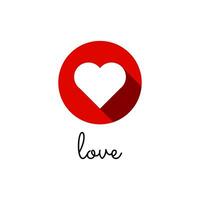 amor corazón romántico forma icono etiqueta diseño vector