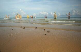 fishermen decorate their boats at the sea-picking ceremony, PETIK LAUT. This is a kind of thanksgiving to God for abundant fish photo