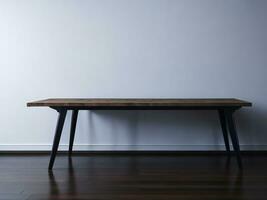 AI generated Empty Wooden table on the White background Close up view. High quality photo