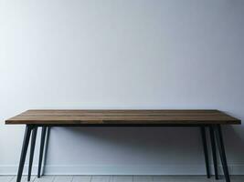 AI generated Empty Wooden table on the White background Close up view. High quality photo