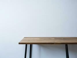 AI generated Empty Wooden table on the White background Close up view. High quality photo