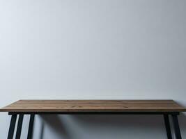 AI generated Empty Wooden table on the White background Close up view. High quality photo