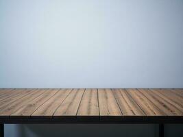 AI generated Empty Wooden table on the White background Close up view. High quality photo