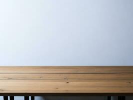 AI generated Empty Wooden table on the White background Close up view. High quality photo