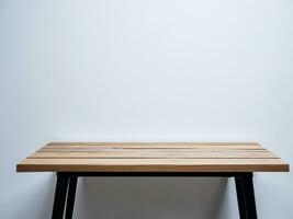 AI generated Empty Wooden table on the White background Close up view. High quality photo