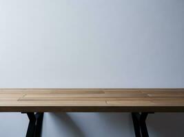 AI generated Empty Wooden table on the White background Close up view. High quality photo