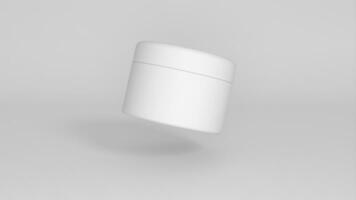 3D rendered Cosmetics Jar mock up. Packaging clear Cosmetic cream on isolated Light Grey background photo