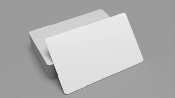 3D rendered Business card mock up with front and back. Empty mockup for Presentation on isolated Light Grey background photo