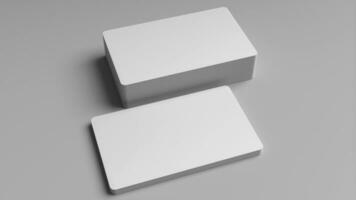 3D rendered Business card mock up with front and back. Empty mockup for Presentation on isolated Light Grey background photo