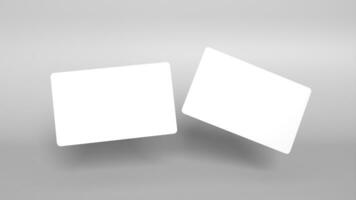 3D rendered Business card mock up with front and back. Empty mockup for Presentation on isolated Light Grey background photo