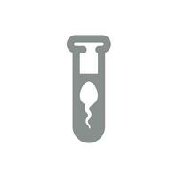 Sperm or spermatozoon in test tube vector icon. In vitro fertilization, lab flask and spermatozoa symbol.