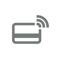 Nfc contactless card vector icon. Wireless credit or debit card symbol.