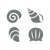 Sea shell and mussels vector icon set. Shellfish, seashell and shells icons.