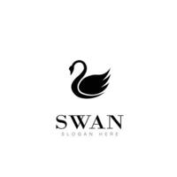 swan animal logo beauty fashion vector