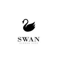 swan animal logo beauty fashion vector