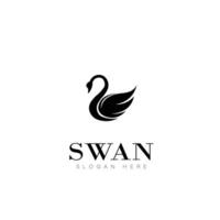 swan animal logo beauty fashion vector