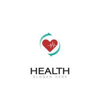 salud logo cuidado médico clínica marca corazón vector