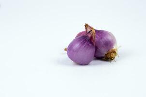 fresh red onion, shallots isolated on white background photo