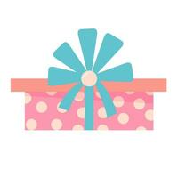 Gift box with ribbon and bow. Present isolated on white background. vector