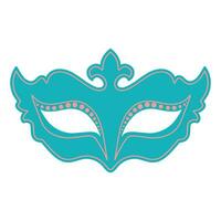 Carnival mask. Festive element for holiday. Flat cartoon vector illustration isolated on a white background.