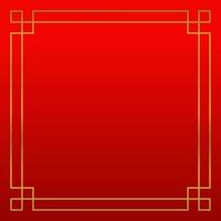 red chinese new year background with gold line decoration. vector design for poster, greeting card, social media, web, banner.