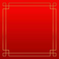 rojo chino nuevo año antecedentes con oro línea decoración. vector diseño para póster, saludo tarjeta, social medios de comunicación, web, bandera.