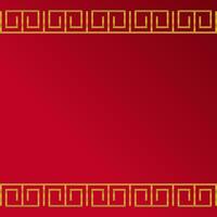red chinese new year background with gold line decoration. vector design for poster, greeting card, social media, web, banner.