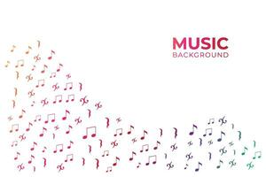 Colorful music background on a white background vector