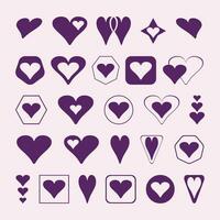 Set of heart icons for your design. Vector illustration