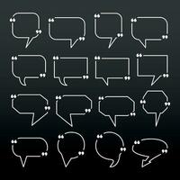 Speech bubble icons set on black background. Vector Illustration.