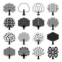 Tree logo icon set design with different concepts sign collection. Garden plant natural symbols template. vector