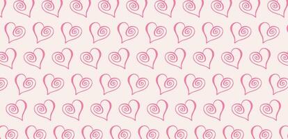 Abstract pink heart seamless pattern design, love background vector