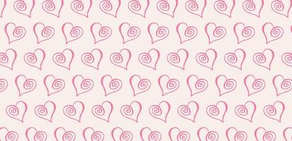 Abstract pink heart seamless pattern design, love background vector