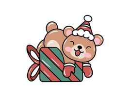 Bear Animal Illustration for Christmas Day vector