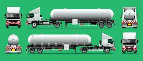 Semi-trailer Tanker Truck Template vector